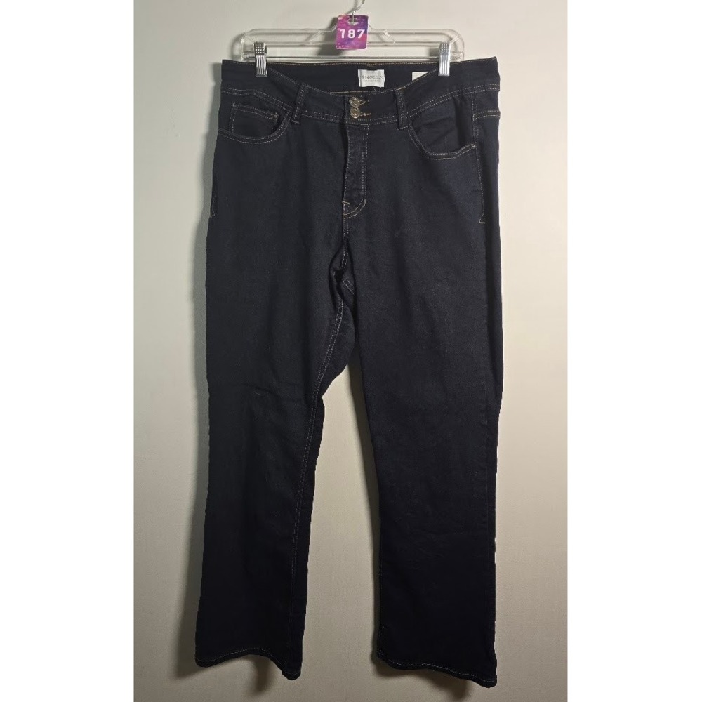 Angels Womens Jeans Everluxe Curvy Bootcut Dark Wash Stretch Denim Size 16/33